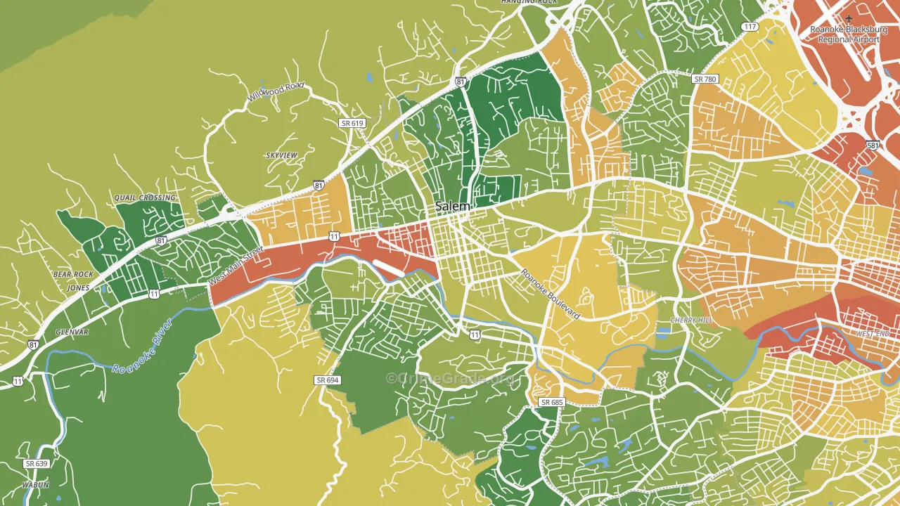 Salem City, VA Map of Murder Rates