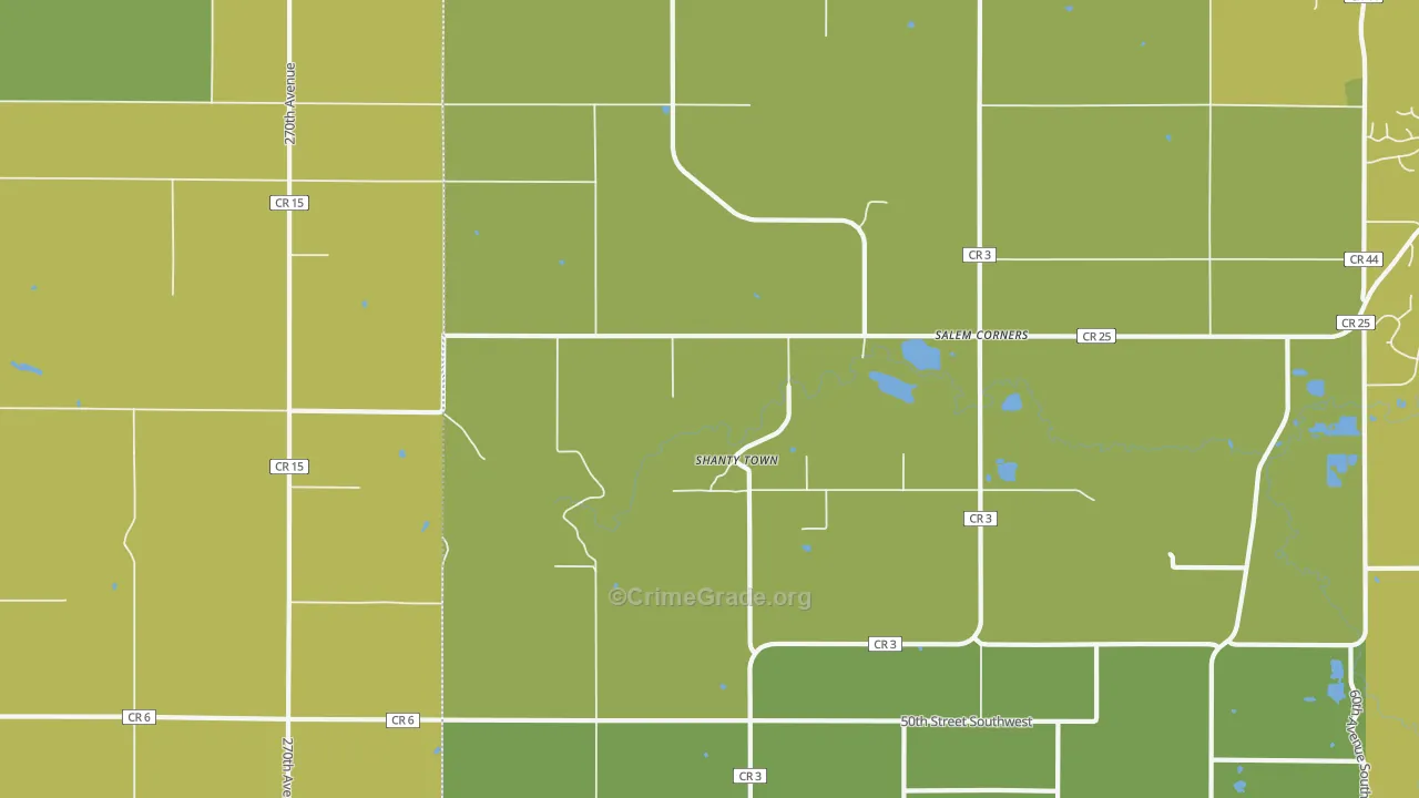 Salem Corners, MN Map of Murder Rates