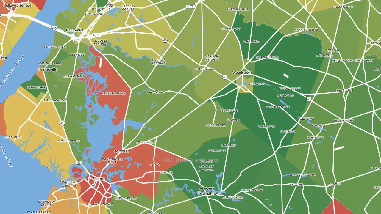 Salem County, NJ Map of Murder Rates