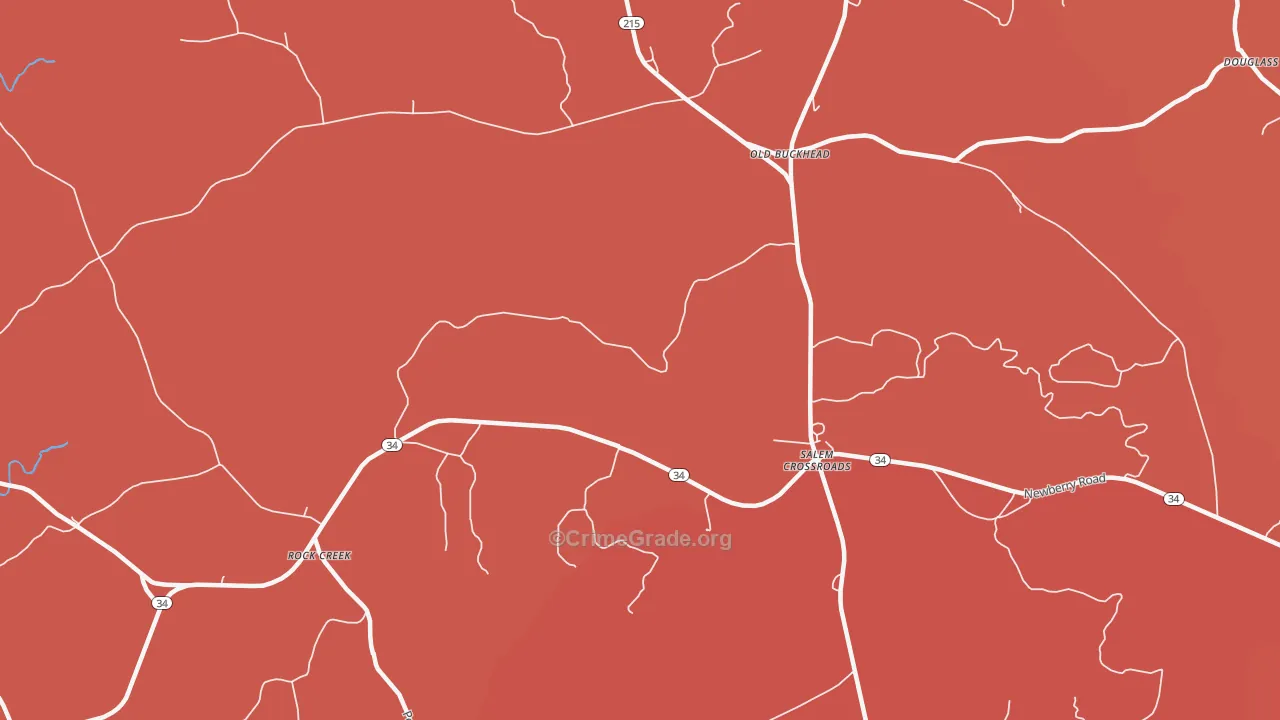 Salem Crossroads, SC Map of Murder Rates