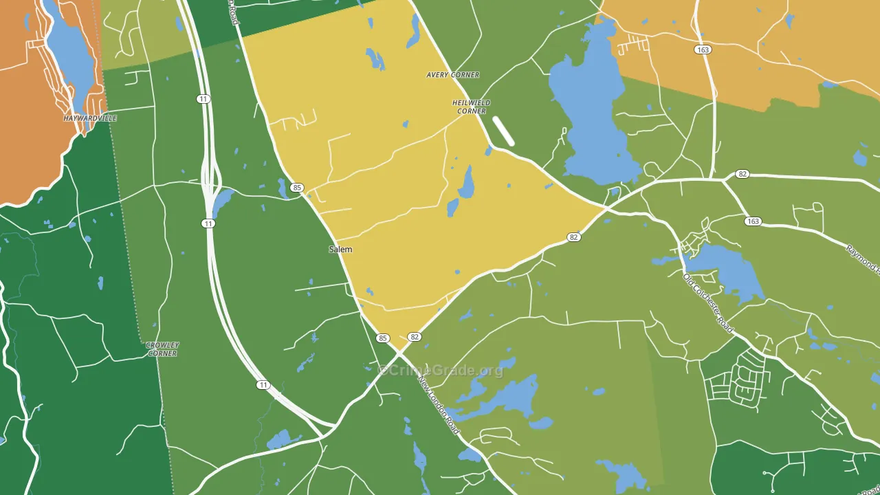 Salem, CT Map of Murder Rates