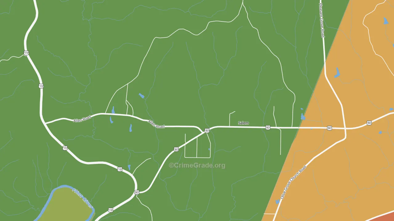 Salem, GA Map of Murder Rates