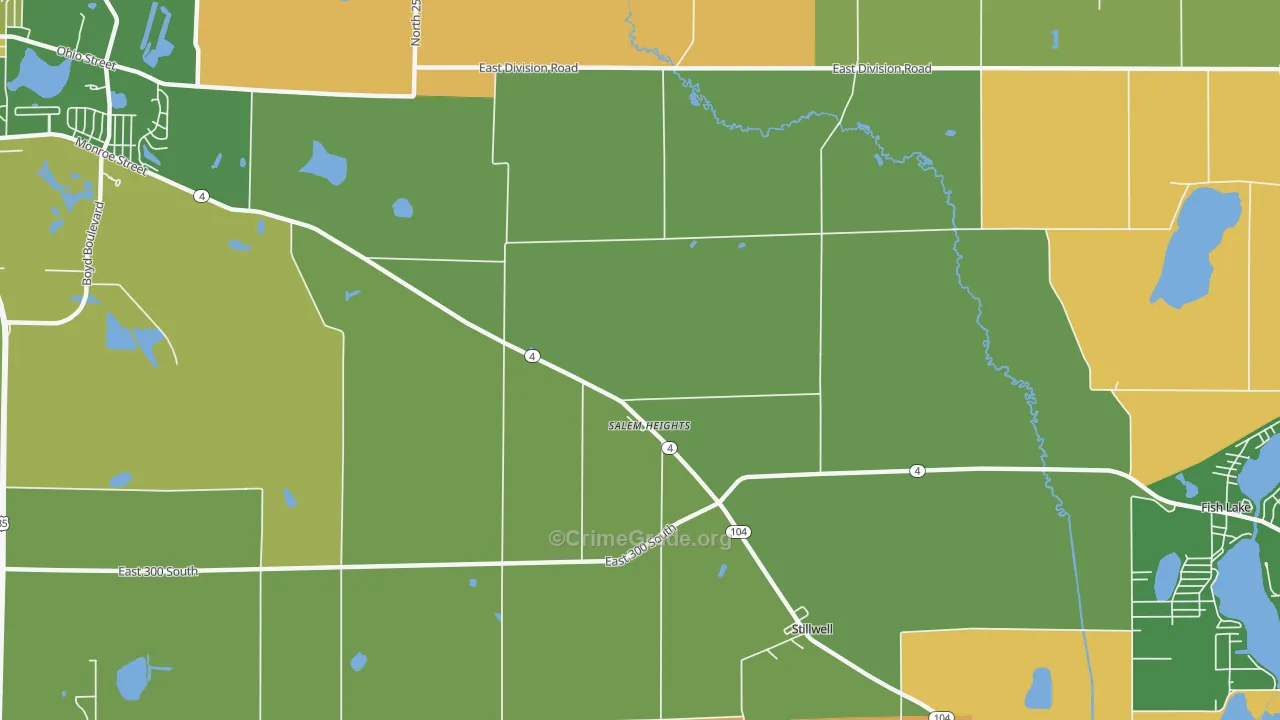 Salem Heights, IN Map of Murder Rates