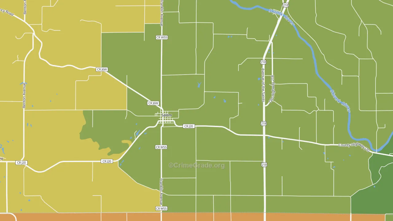 Salem, IA Map of Murder Rates