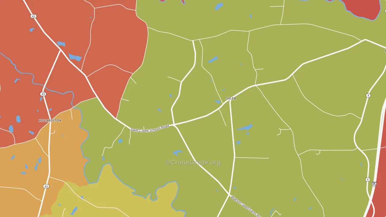 Salem, NC Map of Murder Rates