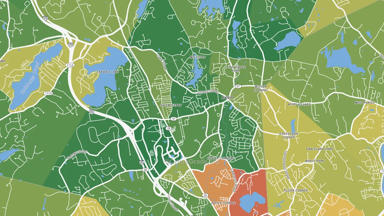 Salem, NH Map of Murder Rates