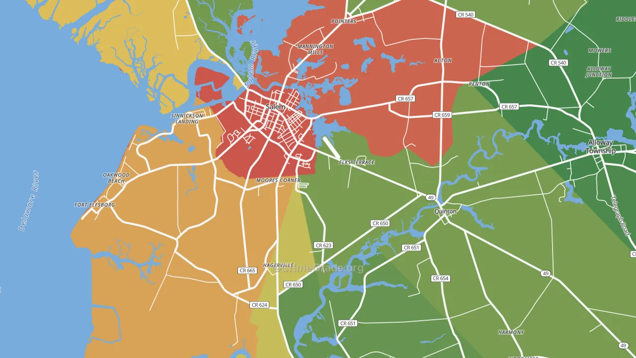 Salem, NJ Map of Murder Rates