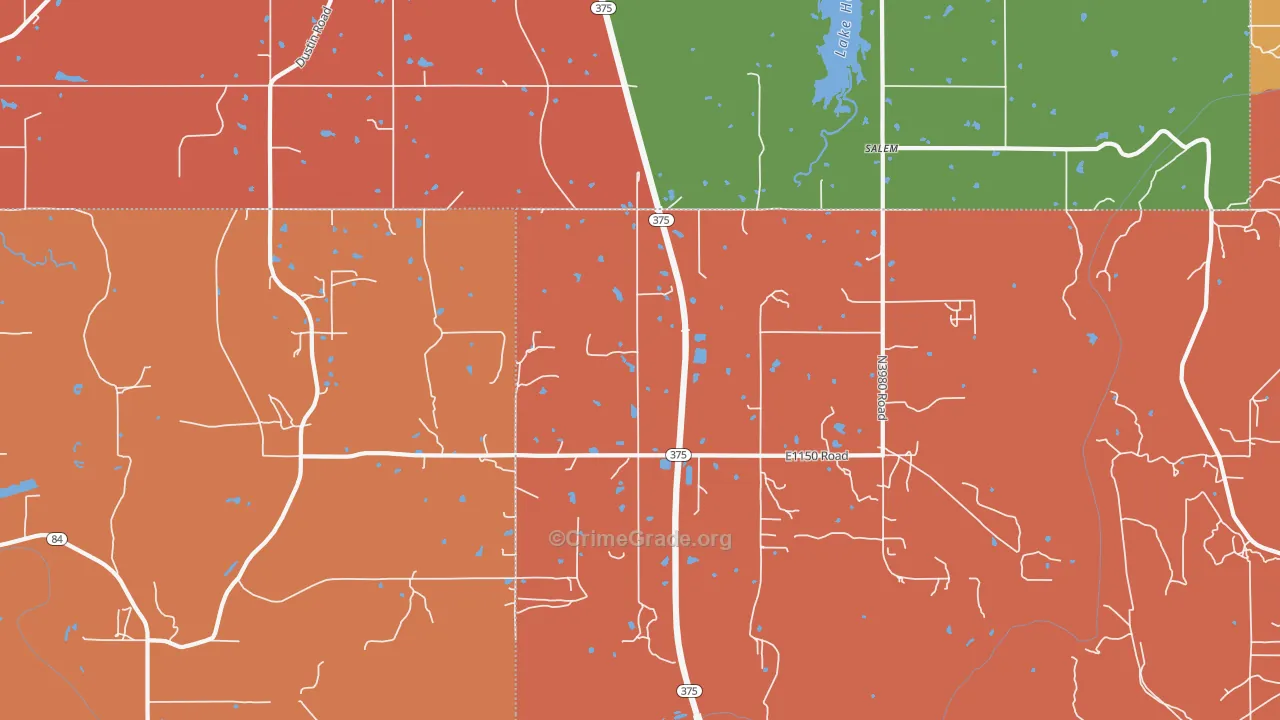 Salem, OK Map of Murder Rates