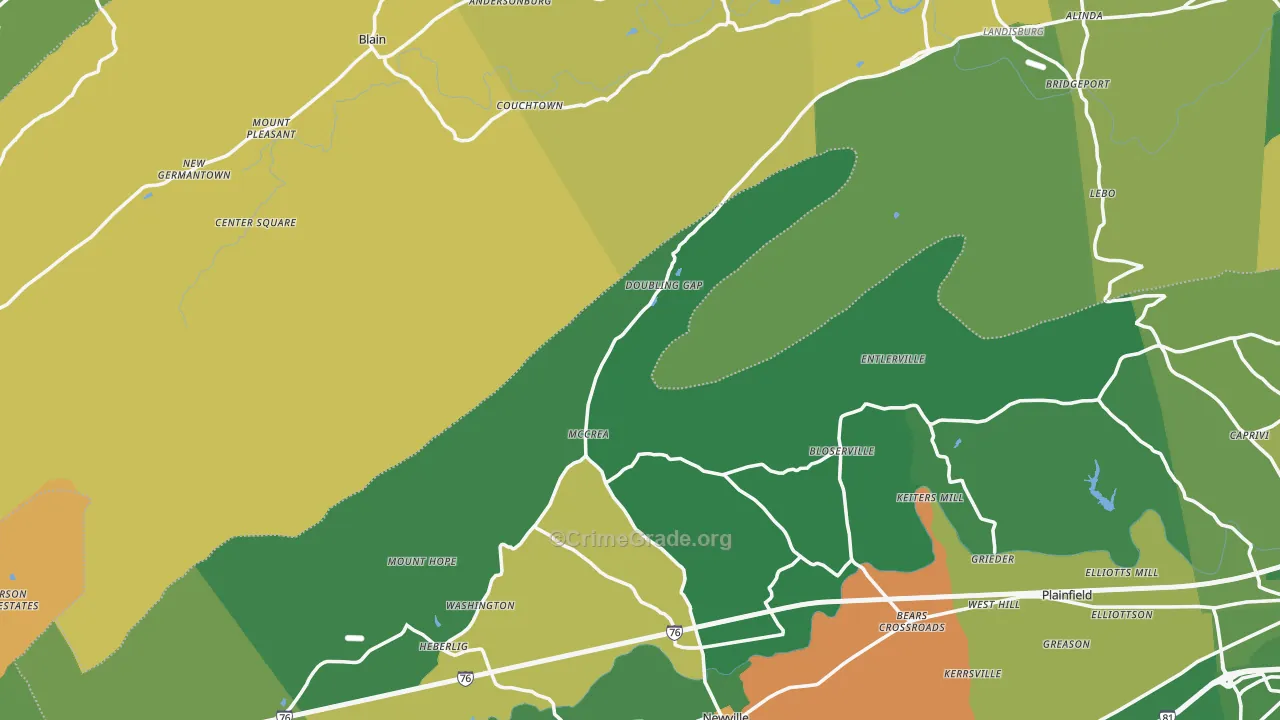 Salem, PA Map of Murder Rates