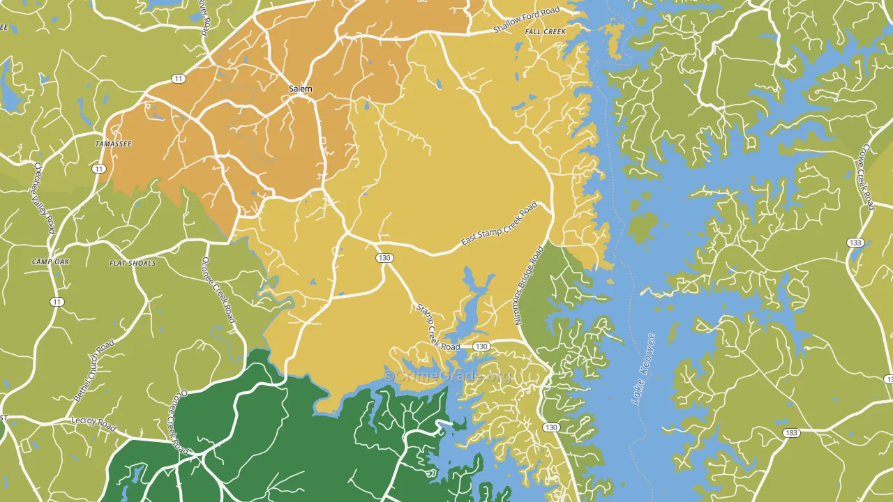 Salem, SC Map of Murder Rates