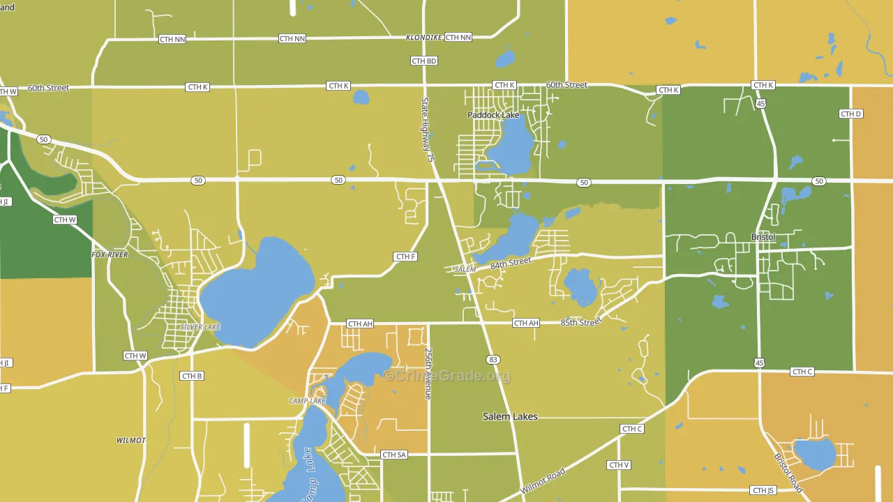 Salem, WI Map of Murder Rates