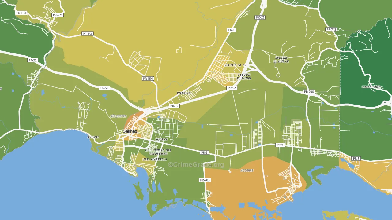 Salinas, PR Map of Murder Rates
