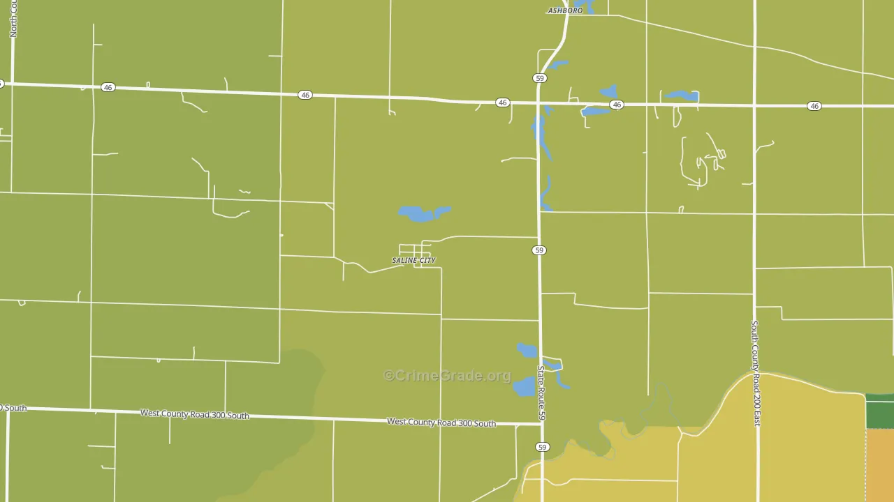 Saline City, IN Map of Murder Rates