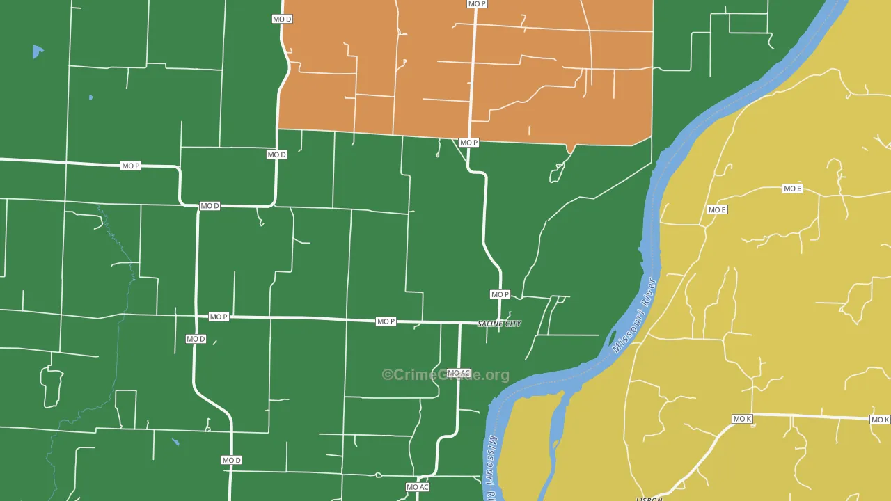 Saline City, MO Map of Murder Rates