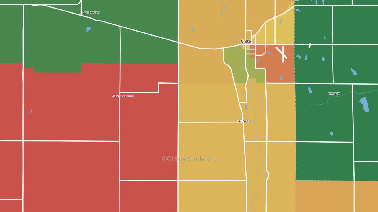 Saline County, NE Map of Murder Rates
