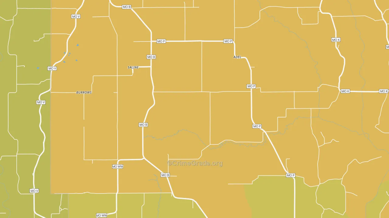 Saline, MO Map of Murder Rates
