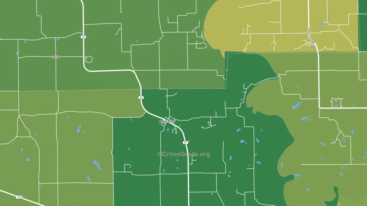 Salisbury, IL Map of Murder Rates