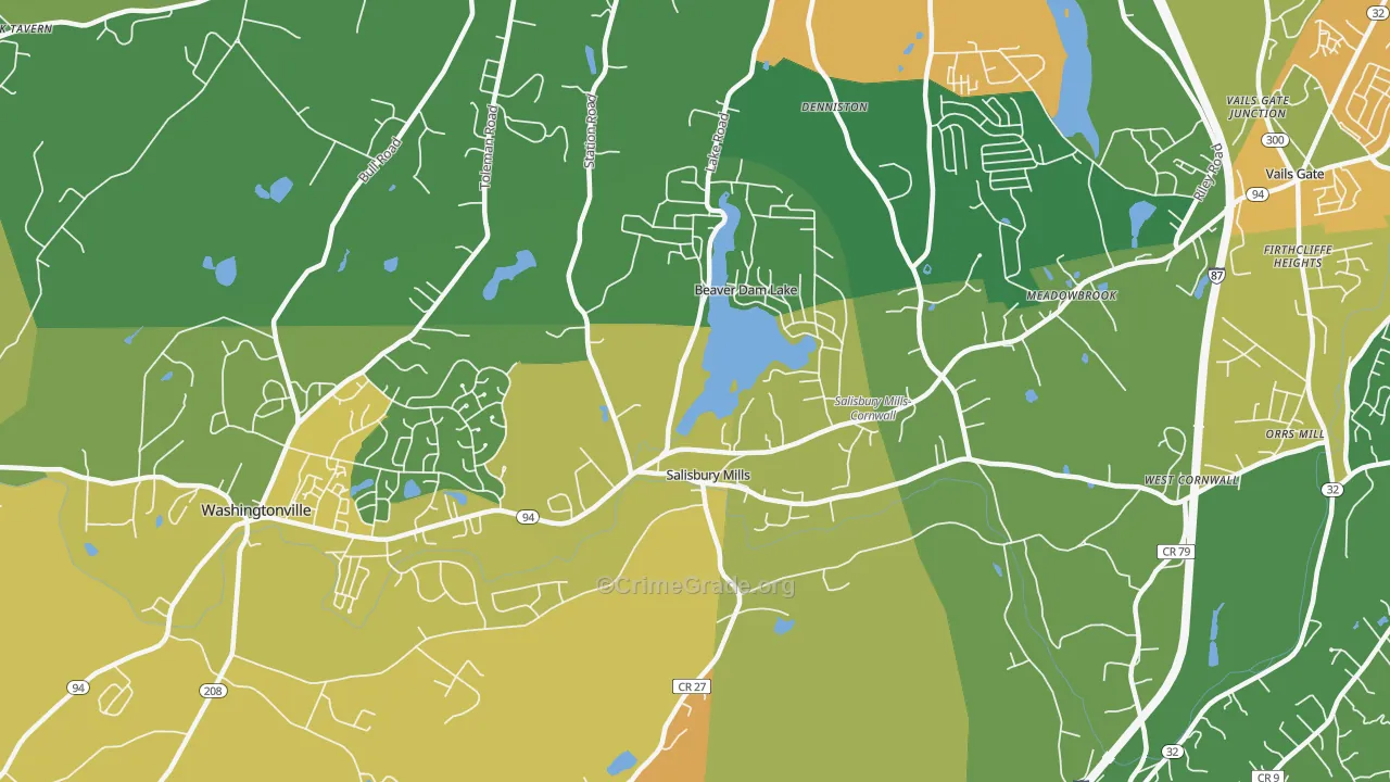 Salisbury Mills, NY Map of Murder Rates