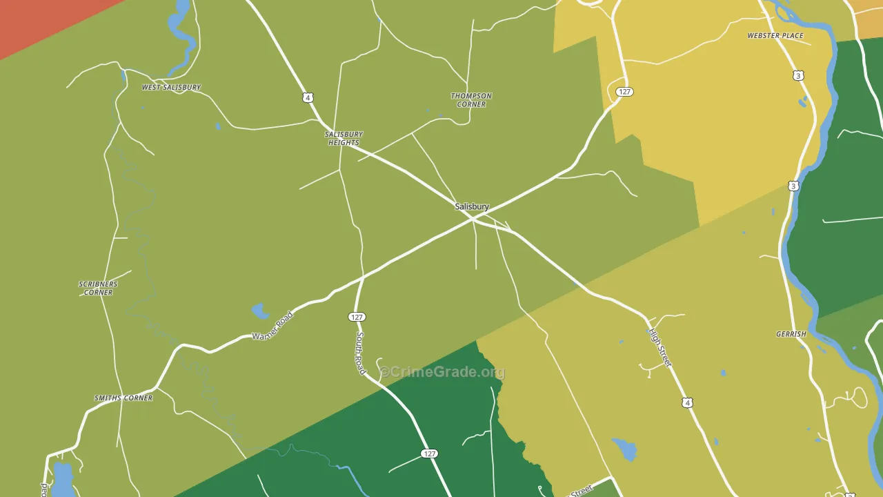 Salisbury, NH Map of Murder Rates