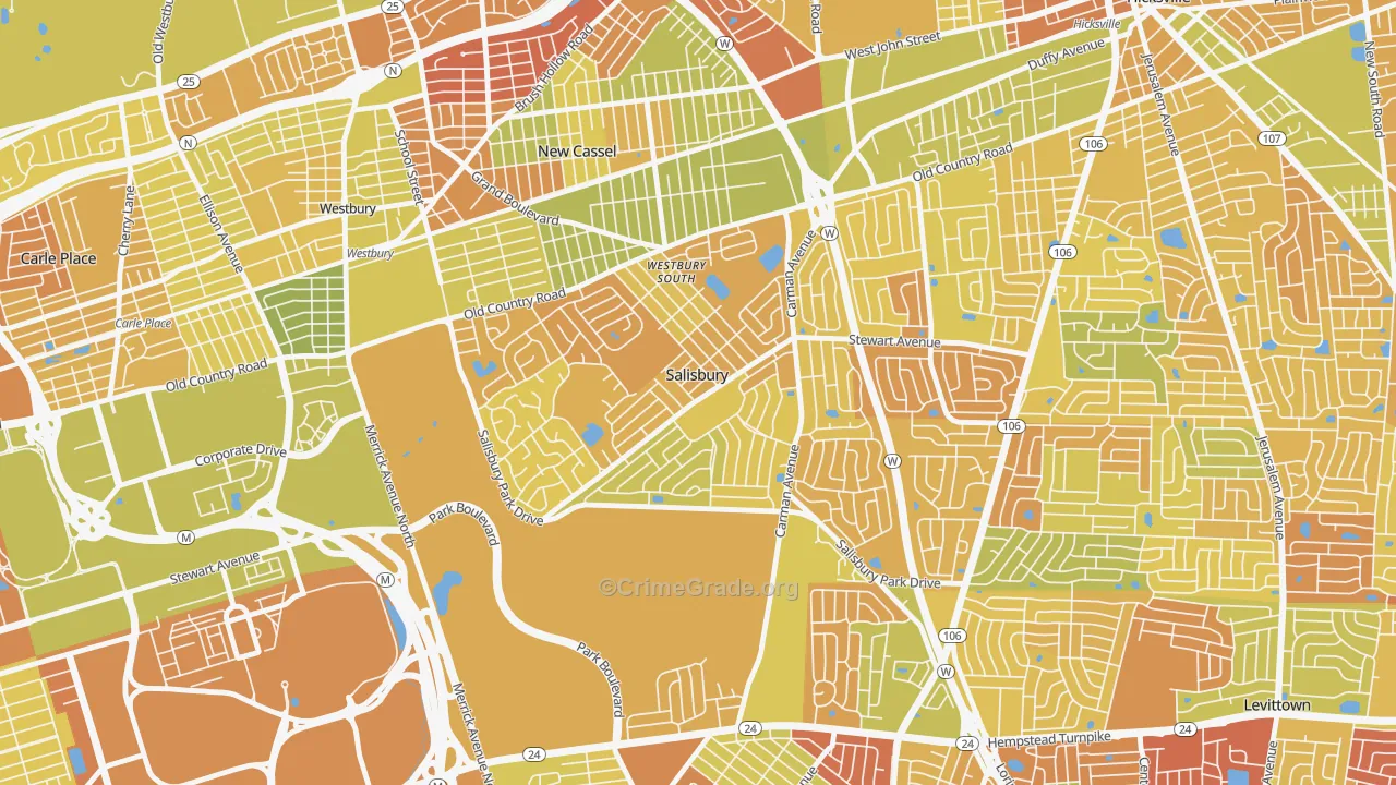 Salisbury, NY Map of Murder Rates