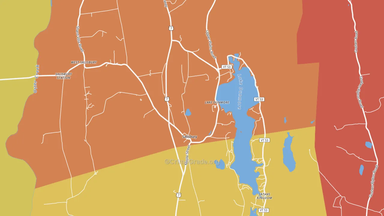 Salisbury, VT Map of Murder Rates