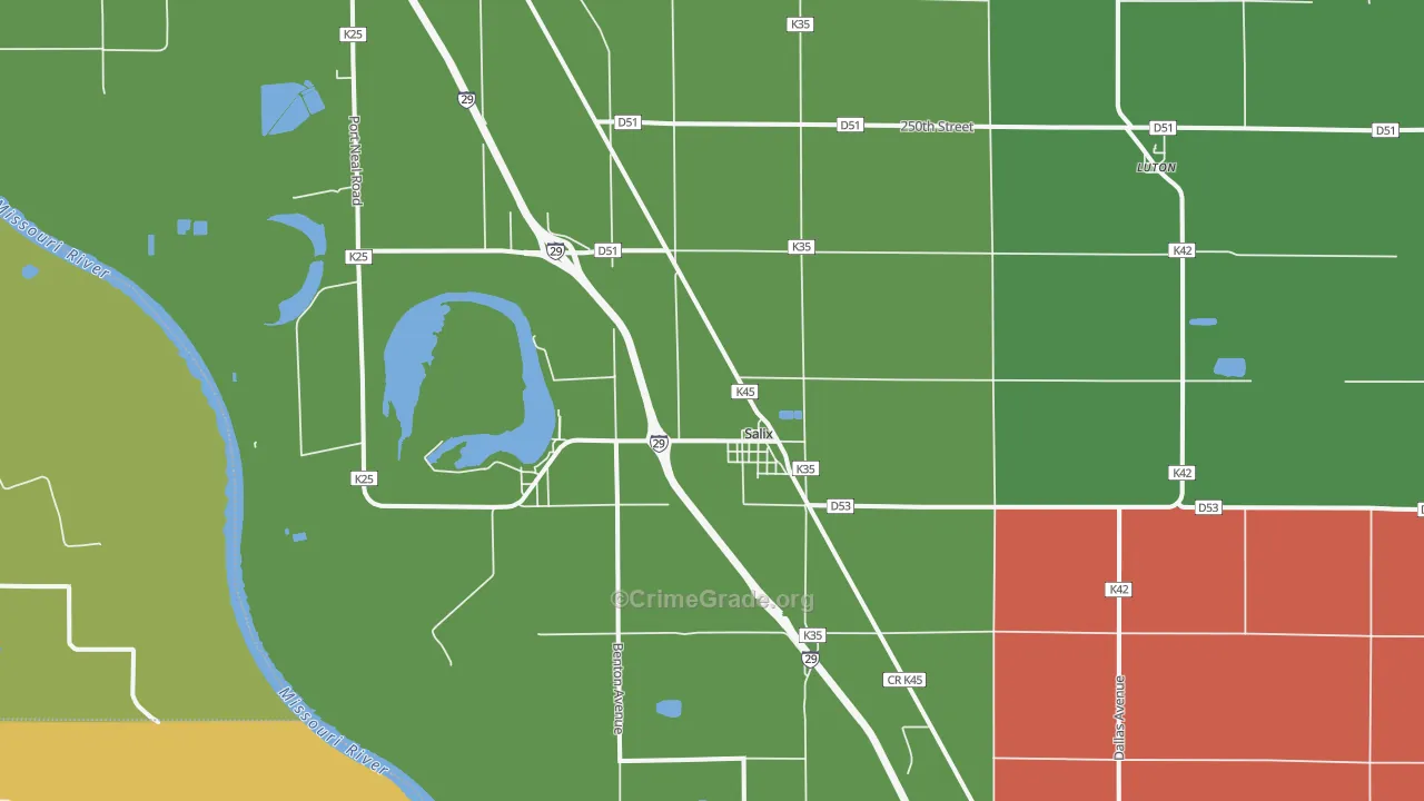 Salix, IA Map of Murder Rates