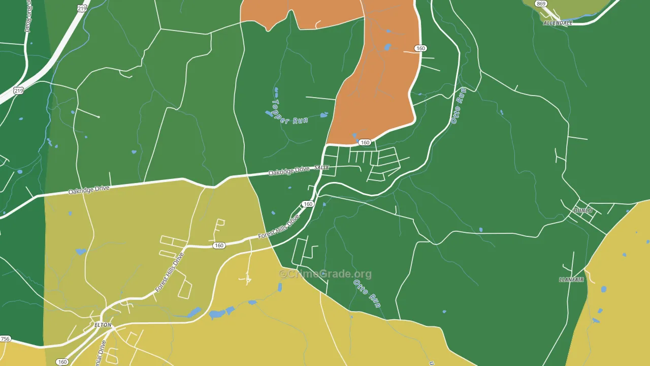 Salix, PA Map of Murder Rates