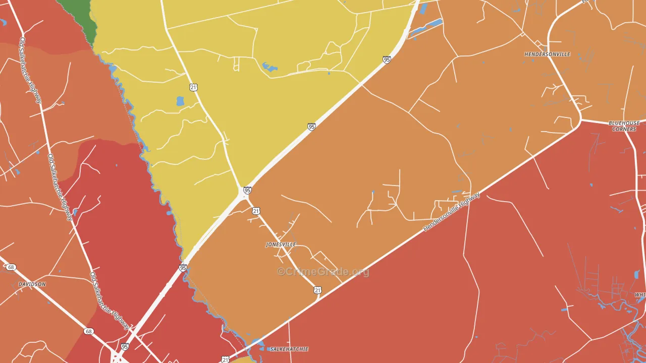 Salkehatchie, SC Map of Murder Rates