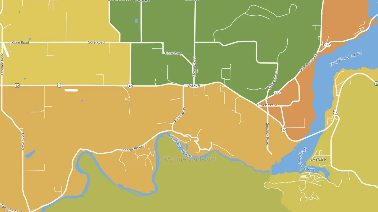 Salkum, WA Map of Murder Rates