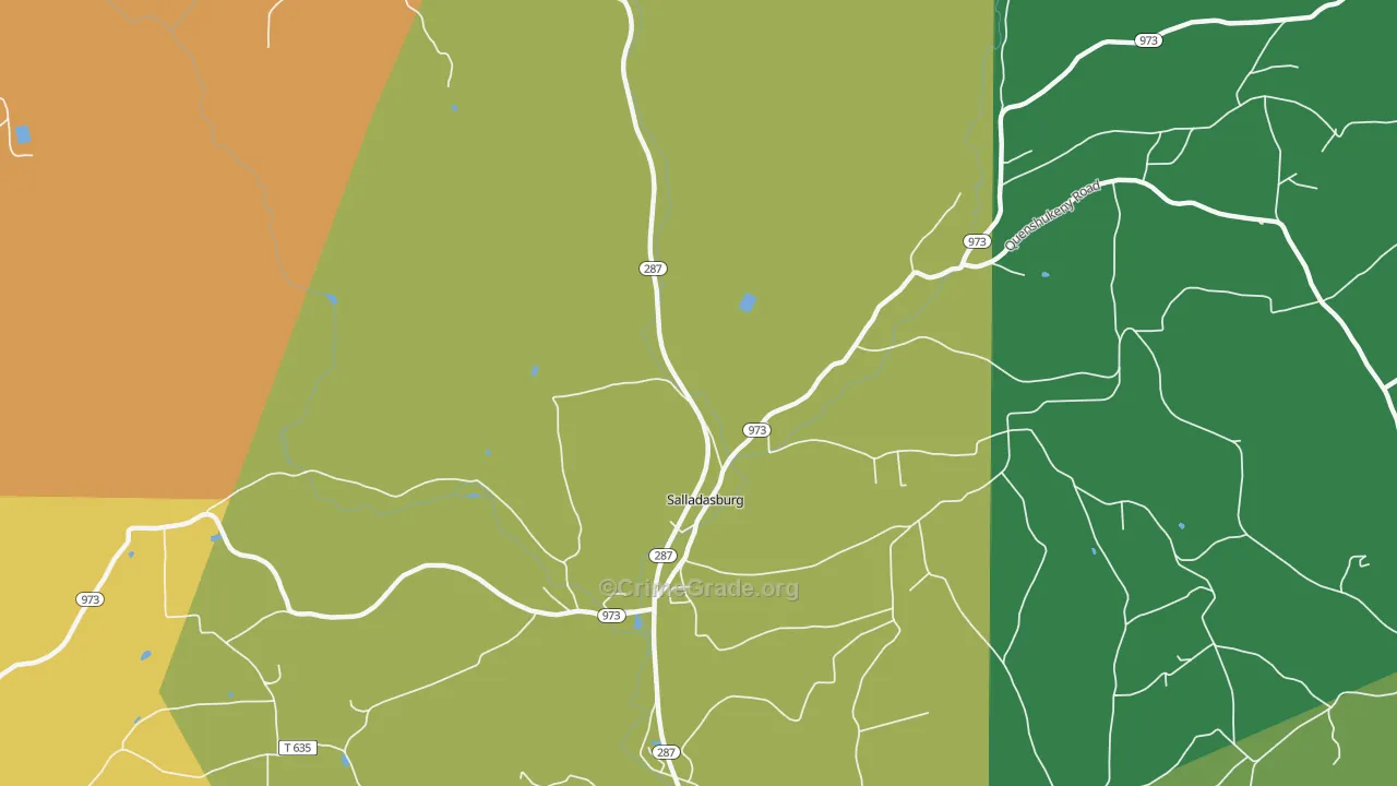 Salladasburg, PA Map of Murder Rates