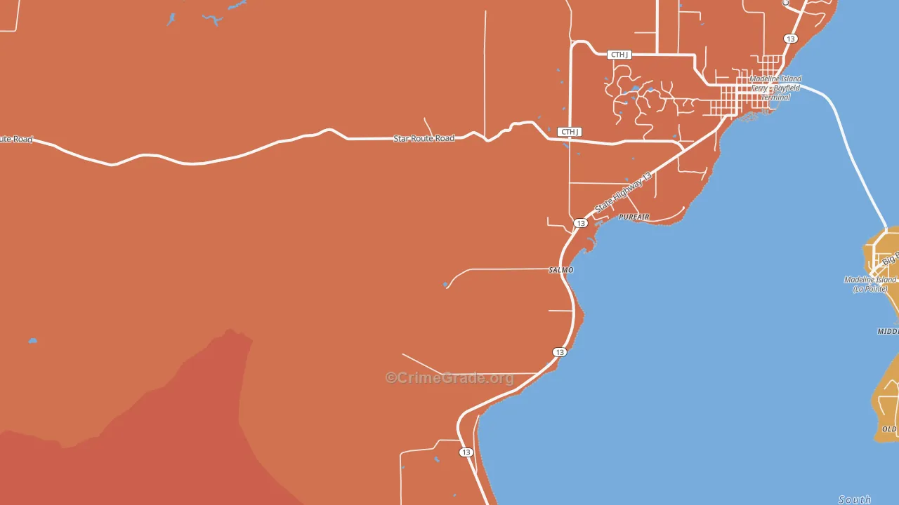 Salmo, WI Map of Murder Rates