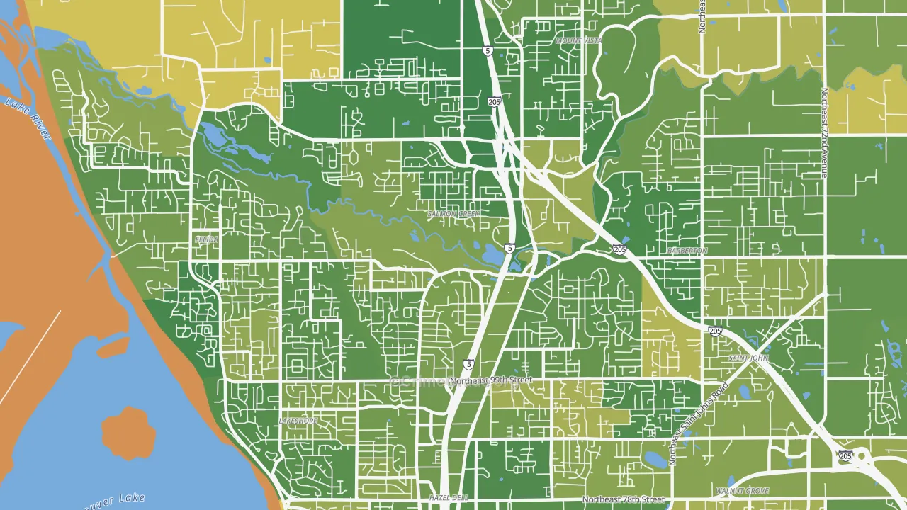 Salmon Creek, WA Map of Murder Rates