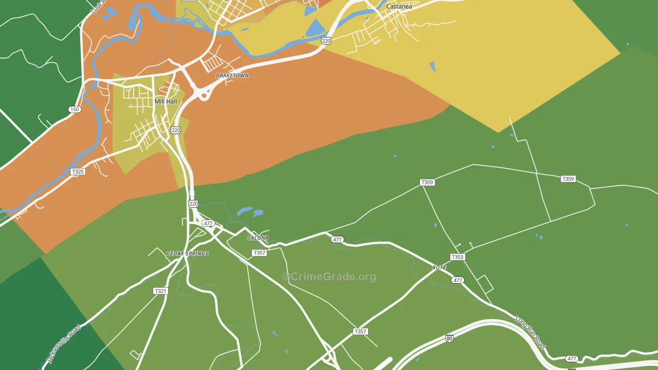 Salona, PA Map of Murder Rates