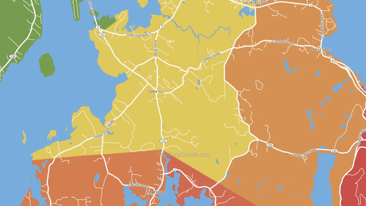 Salsbury Cove, ME Map of Murder Rates