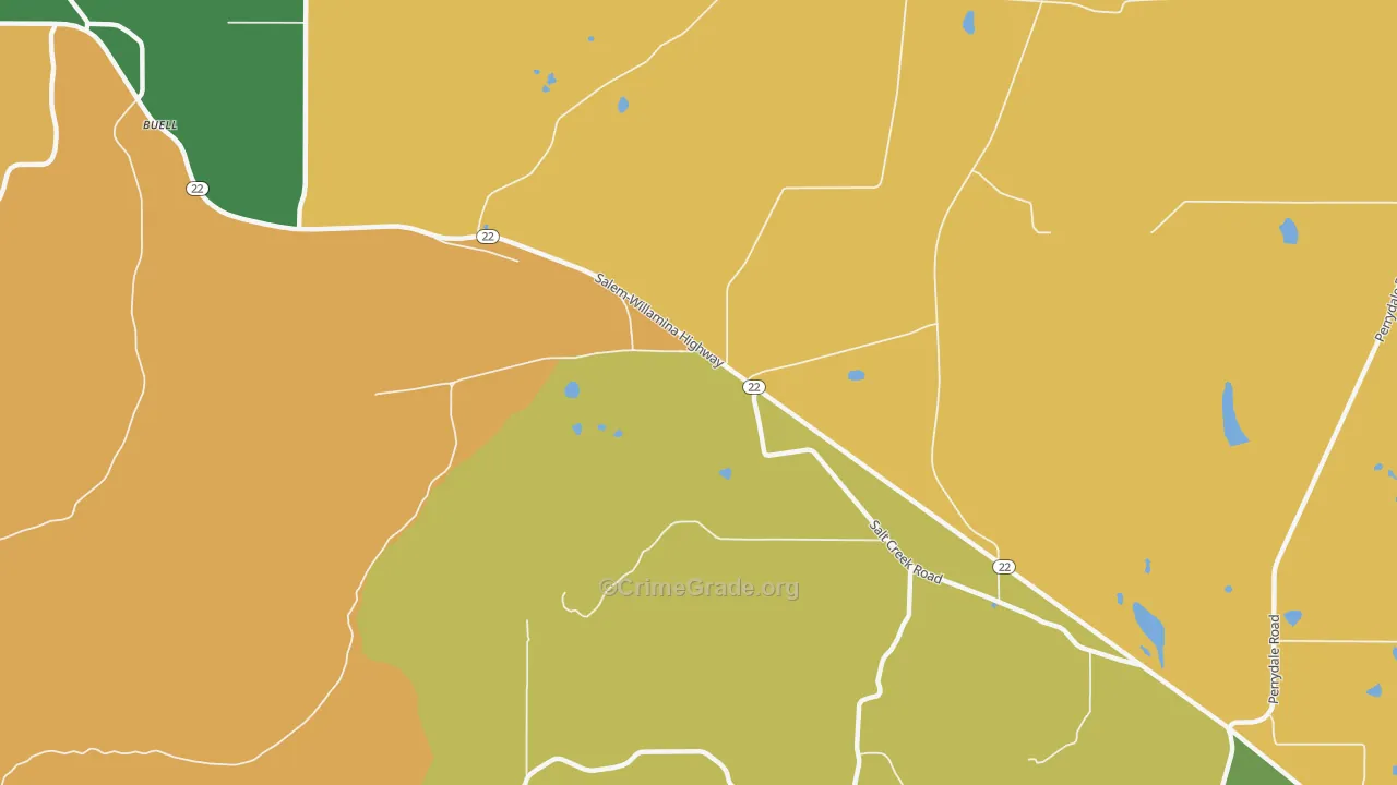 Salt Creek, OR Map of Murder Rates