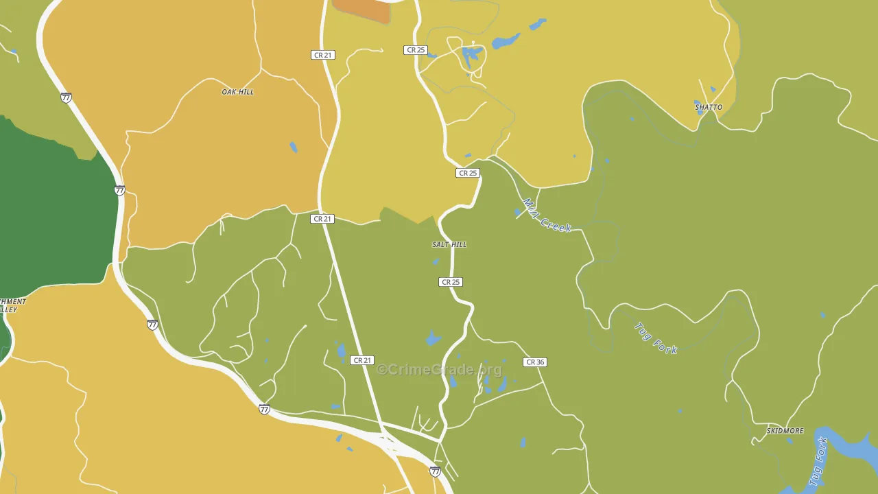 Salt Hill, WV Map of Murder Rates