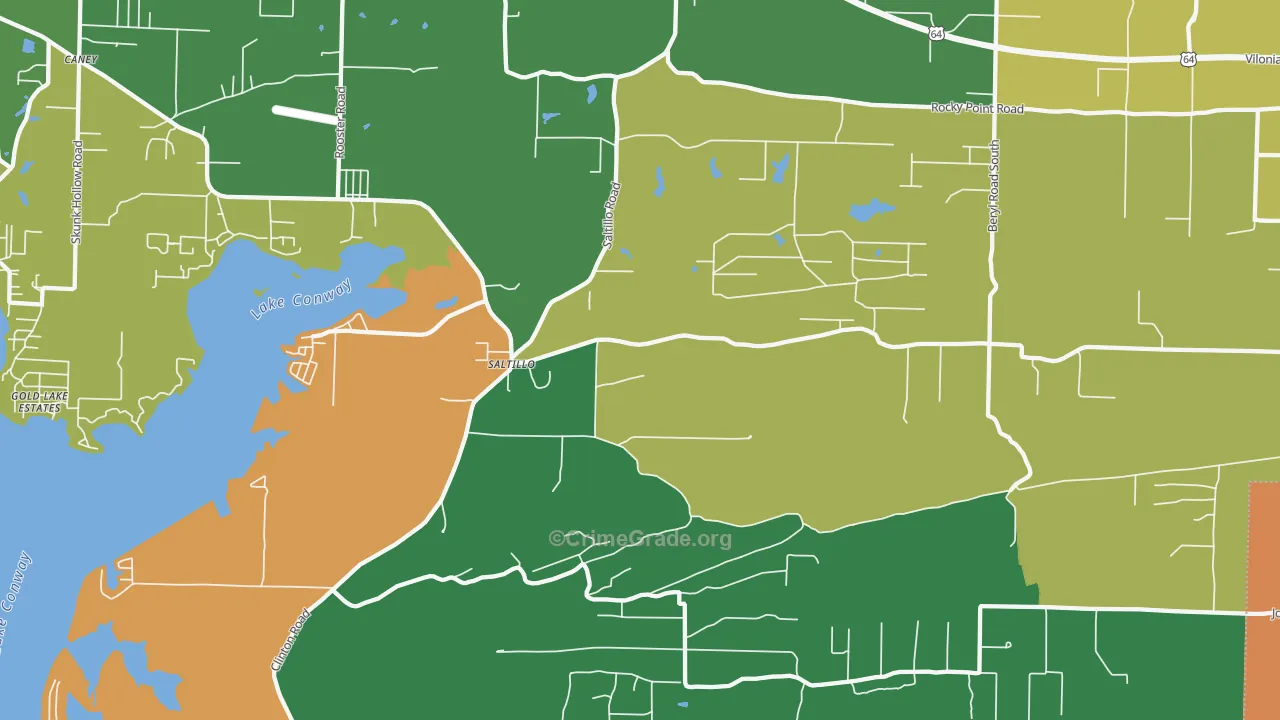 Saltillo, AR Map of Murder Rates