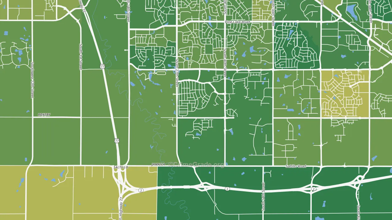 Saltillo, NE Map of Murder Rates