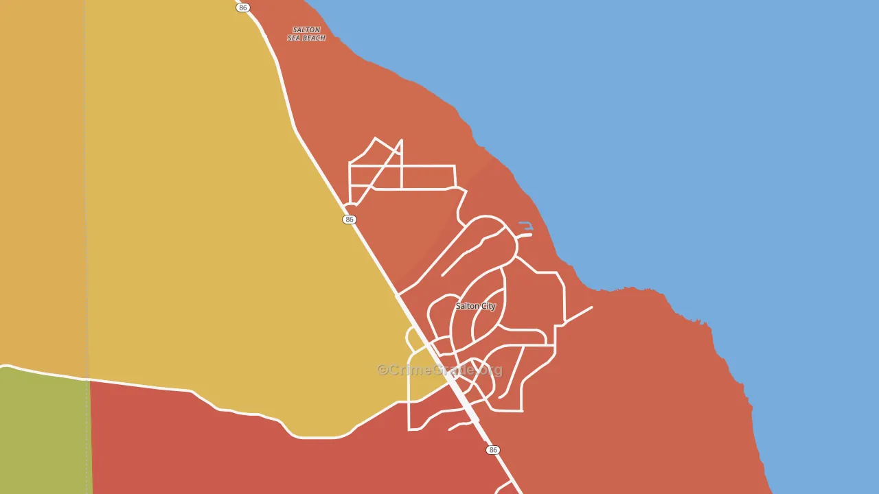 Salton City, CA Map of Murder Rates