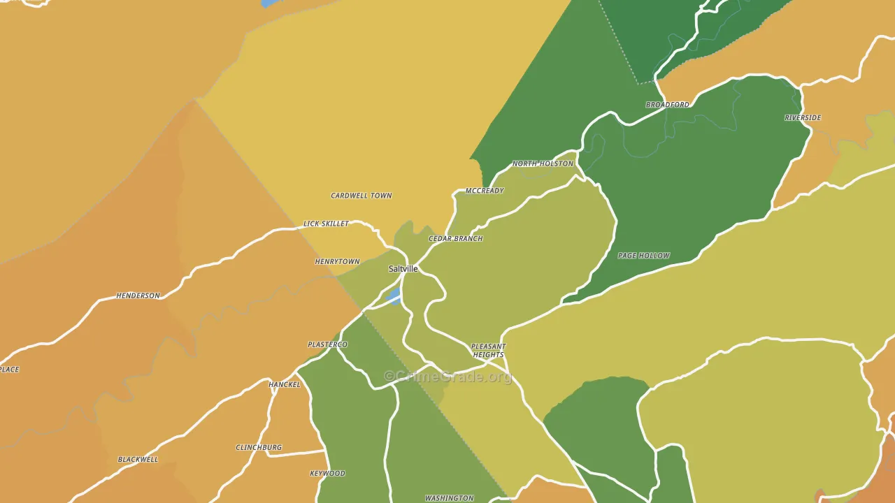Saltville, VA Map of Murder Rates
