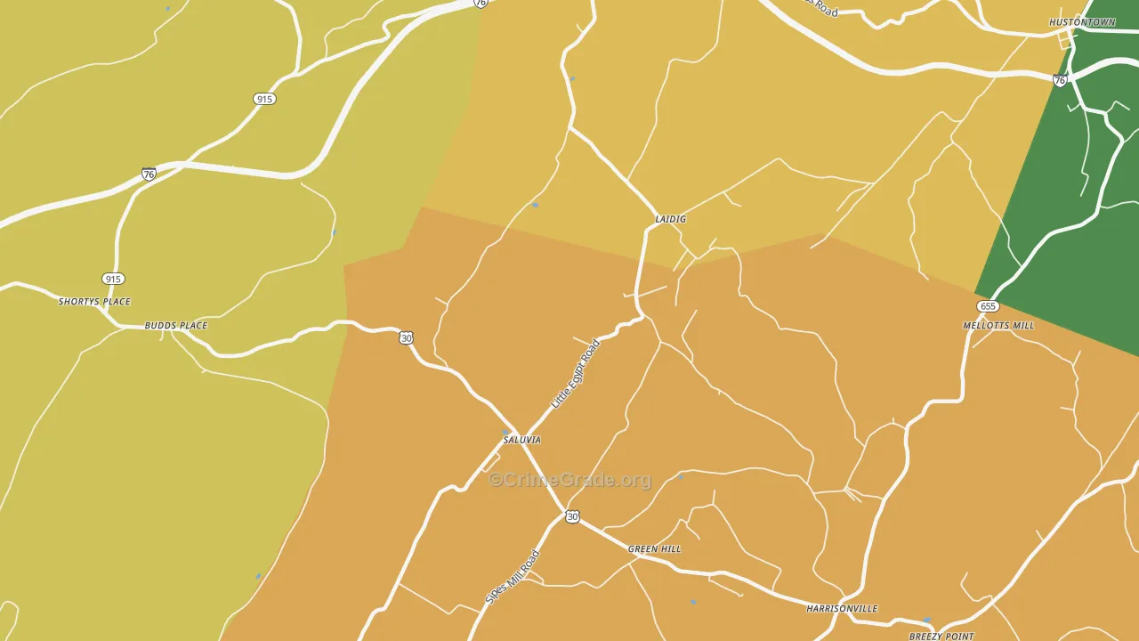 Saluvia, PA Map of Murder Rates