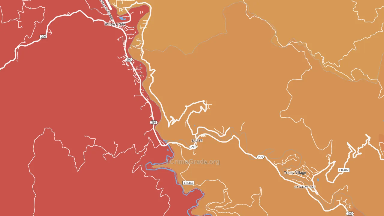 Salyer, CA Map of Murder Rates