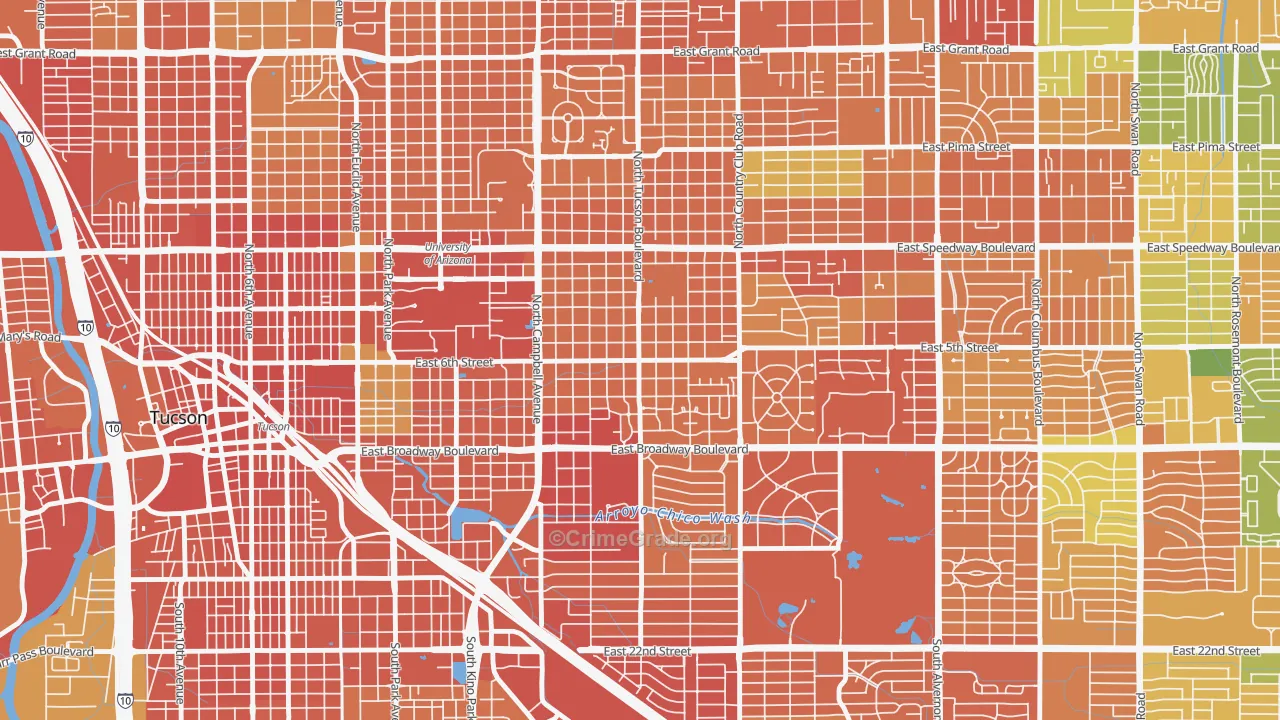 Sam Hughes, Tucson, AZ Map of Murder Rates