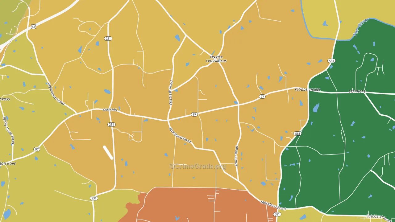Samaria, NC Map of Murder Rates