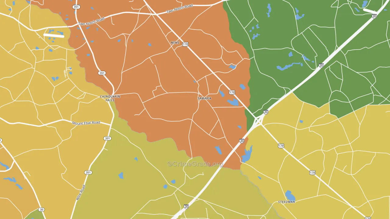Samaria, SC Map of Murder Rates
