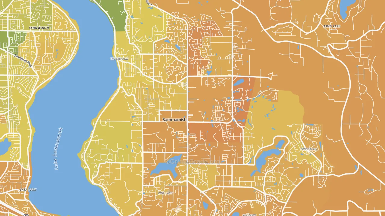 Sammamish, WA Map of Murder Rates