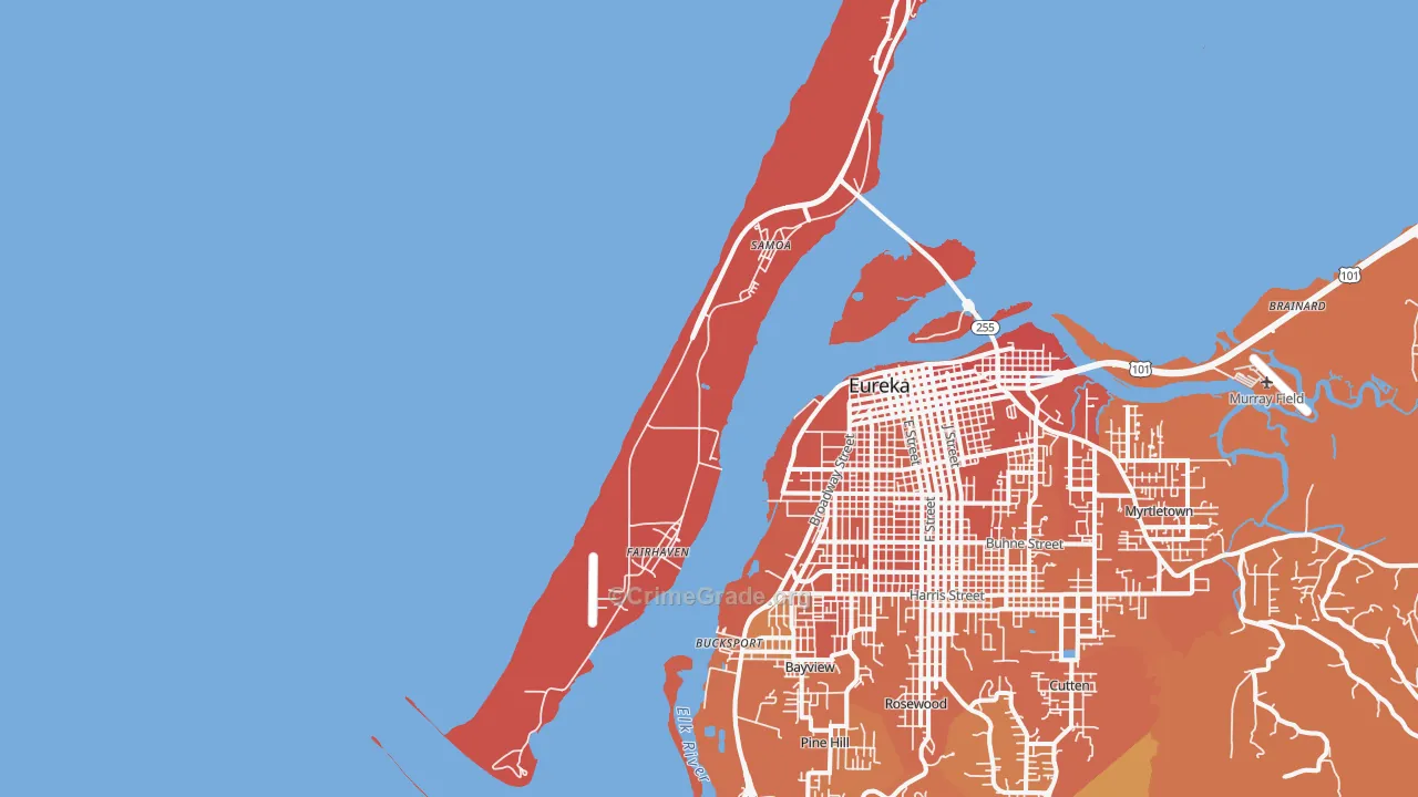 Samoa, CA Map of Murder Rates