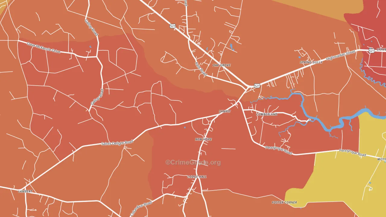 Sampit, SC Map of Murder Rates
