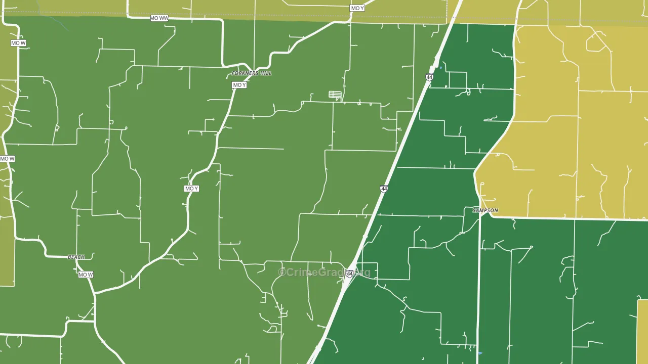 Sampson, MO Map of Murder Rates