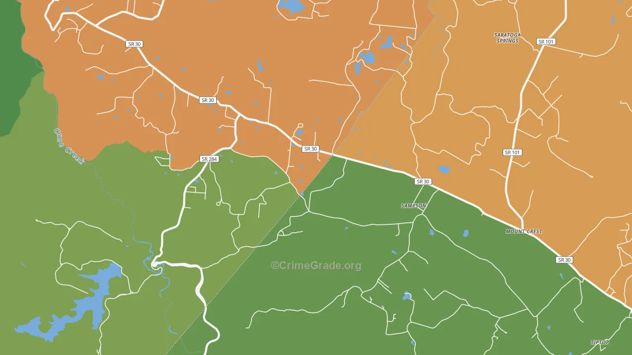 Sampson, TN Map of Murder Rates